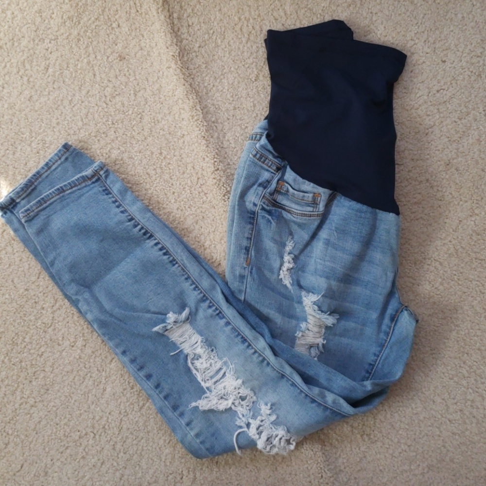 Distressed Maternity Jeans
